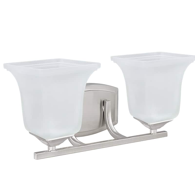 Aspen Creative Two-Light Metal Bathroom Vanity Wall Light Fixture, 14-1/2" Wide, Transitional ...